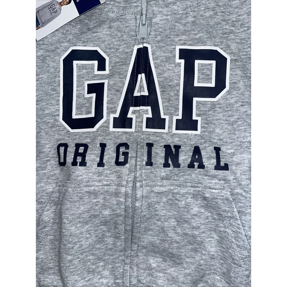 NWT Boys Grey‎ GAP Full Zip Hoodie Jacket Small 6/7